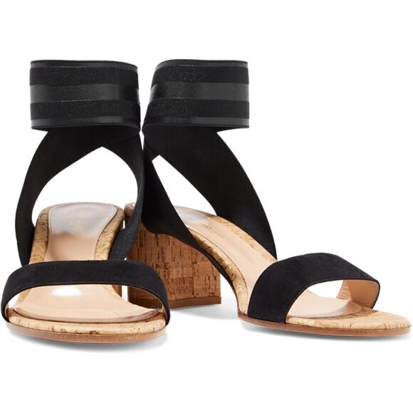Gianvito Rossi Hailee 85 Elastic/Suede Sandals New In Box Size 11 US/41 IT